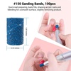 image:imageMelodySusie 100 Pcs Nail Drill Bits Sanding Bands for Nail Drill 80 Coarse Grit Nail File Sanding Bands for Acrylic Nails Gel Manicures and PedicureBlue