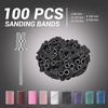 image:imageMelodySusie 100 Pcs Nail Drill Bits Sanding Bands for Nail Drill 80 Coarse Grit Nail File Sanding Bands for Acrylic Nails Gel Manicures and PedicureBlack