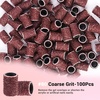 image:imageMelodySusie 100 Pcs Nail Drill Bits Sanding Bands for Nail Drill 80 Coarse Grit Nail File Sanding Bands for Acrylic Nails Gel Manicures and PedicureBrown