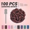 image:imageMelodySusie 100 Pcs Nail Drill Bits Sanding Bands for Nail Drill 80 Coarse Grit Nail File Sanding Bands for Acrylic Nails Gel Manicures and PedicureBrown