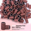 image:imageMelodySusie 100 Pcs Nail Drill Bits Sanding Bands for Nail Drill 80 Coarse Grit Nail File Sanding Bands for Acrylic Nails Gel Manicures and PedicureBrown