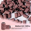 image:imageMelodySusie 100 Pcs Nail Drill Bits Sanding Bands for Nail Drill 80 Coarse Grit Nail File Sanding Bands for Acrylic Nails Gel Manicures and PedicureBrown