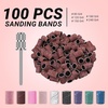 image:imageMelodySusie 100 Pcs Nail Drill Bits Sanding Bands for Nail Drill 80 Coarse Grit Nail File Sanding Bands for Acrylic Nails Gel Manicures and PedicureBrown