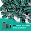 image:imageMelodySusie 100 Pcs Nail Drill Bits Sanding Bands for Nail Drill 80 Coarse Grit Nail File Sanding Bands for Acrylic Nails Gel Manicures and PedicureGreen