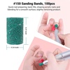 image:imageMelodySusie 100 Pcs Nail Drill Bits Sanding Bands for Nail Drill 80 Coarse Grit Nail File Sanding Bands for Acrylic Nails Gel Manicures and PedicureGreen