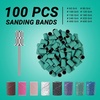image:imageMelodySusie 100 Pcs Nail Drill Bits Sanding Bands for Nail Drill 80 Coarse Grit Nail File Sanding Bands for Acrylic Nails Gel Manicures and PedicureGreen