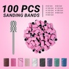image:imageMelodySusie 100 Pcs Nail Drill Bits Sanding Bands for Nail Drill 80 Coarse Grit Nail File Sanding Bands for Acrylic Nails Gel Manicures and PedicureLight Pink