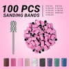 image:imageMelodySusie 100 Pcs Nail Drill Bits Sanding Bands for Nail Drill 80 Coarse Grit Nail File Sanding Bands for Acrylic Nails Gel Manicures and PedicureLight Pink