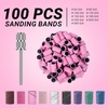 image:imageMelodySusie 100 Pcs Nail Drill Bits Sanding Bands for Nail Drill 80 Coarse Grit Nail File Sanding Bands for Acrylic Nails Gel Manicures and PedicureLight Pink