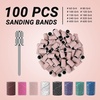 image:imageMelodySusie 100 Pcs Nail Drill Bits Sanding Bands for Nail Drill 80 Coarse Grit Nail File Sanding Bands for Acrylic Nails Gel Manicures and PedicureNude Pink