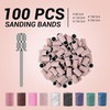 image:imageMelodySusie 100 Pcs Nail Drill Bits Sanding Bands for Nail Drill 80 Coarse Grit Nail File Sanding Bands for Acrylic Nails Gel Manicures and PedicureNude Pink