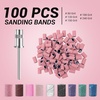 image:imageMelodySusie 100 Pcs Nail Drill Bits Sanding Bands for Nail Drill 80 Coarse Grit Nail File Sanding Bands for Acrylic Nails Gel Manicures and PedicurePink