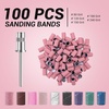image:imageMelodySusie 100 Pcs Nail Drill Bits Sanding Bands for Nail Drill 80 Coarse Grit Nail File Sanding Bands for Acrylic Nails Gel Manicures and PedicurePink
