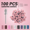 image:imageMelodySusie 100 Pcs Nail Drill Bits Sanding Bands for Nail Drill 80 Coarse Grit Nail File Sanding Bands for Acrylic Nails Gel Manicures and PedicurePink