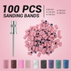 image:imageMelodySusie 100 Pcs Nail Drill Bits Sanding Bands for Nail Drill 80 Coarse Grit Nail File Sanding Bands for Acrylic Nails Gel Manicures and PedicurePink