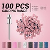 image:imageMelodySusie 100 Pcs Nail Drill Bits Sanding Bands for Nail Drill 80 Coarse Grit Nail File Sanding Bands for Acrylic Nails Gel Manicures and PedicurePink