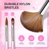 image:imageMelodySusie 3Pcs Acrylic Nail Brush Set Size 81014 with Brush Holder Nail Art Brushes for Acrylic Application Powder Nail Extension and 3D Carving Nail Art Tools for DIY Home Salon PinkSilverPinkSilver