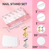 image:imageMelodySusie 3Pcs Acrylic Nail Brush Set Size 81014 with Brush Holder Nail Art Brushes for Acrylic Application Powder Nail Extension and 3D Carving Nail Art Tools for DIY Home Salon PinkSilverTransparent