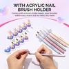 image:imageMelodySusie 3Pcs Acrylic Nail Brush Set Size 81014 with Brush Holder Nail Art Brushes for Acrylic Application Powder Nail Extension and 3D Carving Nail Art Tools for DIY Home Salon PinkSilverBlue heart