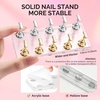 image:imageMelodySusie 3Pcs Acrylic Nail Brush Set Size 81014 with Brush Holder Nail Art Brushes for Acrylic Application Powder Nail Extension and 3D Carving Nail Art Tools for DIY Home Salon PinkSilverTransparent