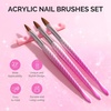 image:imageMelodySusie 3Pcs Acrylic Nail Brush Set Size 81014 with Brush Holder Nail Art Brushes for Acrylic Application Powder Nail Extension and 3D Carving Nail Art Tools for DIY Home Salon PinkSilverPinkSilver