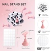 image:imageMelodySusie 3Pcs Acrylic Nail Brush Set Size 81014 with Brush Holder Nail Art Brushes for Acrylic Application Powder Nail Extension and 3D Carving Nail Art Tools for DIY Home Salon PinkSilverSpotted Cat paw