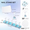 image:imageMelodySusie 3Pcs Acrylic Nail Brush Set Size 81014 with Brush Holder Nail Art Brushes for Acrylic Application Powder Nail Extension and 3D Carving Nail Art Tools for DIY Home Salon PinkSilverBlue