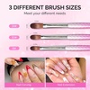image:imageMelodySusie 3Pcs Acrylic Nail Brush Set Size 81014 with Brush Holder Nail Art Brushes for Acrylic Application Powder Nail Extension and 3D Carving Nail Art Tools for DIY Home Salon PinkSilverPinkSilver