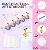 image:imageMelodySusie 3Pcs Acrylic Nail Brush Set Size 81014 with Brush Holder Nail Art Brushes for Acrylic Application Powder Nail Extension and 3D Carving Nail Art Tools for DIY Home Salon PinkSilverBlue heart