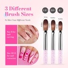 image:imageMelodySusie 3Pcs Acrylic Nail Brush Set Sizes 81014  Professional Nail Art Tool for Acrylic Application Powder Extension amp 3D Carving PinkPink Rose