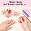 image:imageMelodySusie 3Pcs Acrylic Nail Brush Set Sizes 81014  Professional Nail Art Tool for Acrylic Application Powder Extension amp 3D Carving PinkSparkling Peach