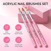 image:imageMelodySusie 3Piece Acrylic Nail Brush Set  Sizes 81014 Professional Nail Art Tool for Acrylic Application Powder Extension amp 3D Carving  PinkAPink