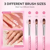 image:imageMelodySusie 3Piece Acrylic Nail Brush Set  Sizes 81014 Professional Nail Art Tool for Acrylic Application Powder Extension amp 3D Carving  PinkAPink