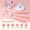 image:imageMelodySusie 3Piece Acrylic Nail Brush Set  Sizes 81014 Professional Nail Art Tool for Acrylic Application Powder Extension amp 3D Carving  PinkBOrange