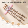 image:imageMelodySusie 3Piece Acrylic Nail Brush Set  Sizes 81014 Professional Nail Art Tool for Acrylic Application Powder Extension amp 3D Carving  PinkMilk Brown