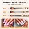 image:imageMelodySusie 3Piece Acrylic Nail Brush Set  Sizes 81014 Professional Nail Art Tool for Acrylic Application Powder Extension amp 3D Carving  PinkMilk Brown