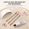 image:imageMelodySusie 3Piece Acrylic Nail Brush Set  Sizes 81014 Professional Nail Art Tool for Acrylic Application Powder Extension amp 3D Carving  PinkMilk Brown