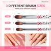 image:imageMelodySusie 3Piece Acrylic Nail Brush Set  Sizes 81014 Professional Nail Art Tool for Acrylic Application Powder Extension amp 3D Carving  PinkPink and White Gradient