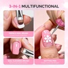 image:imageMelodySusie 4Pcs DualEnded French Nail Brush and Dotting Pen Set Size 10121416 with Brush Holder for French Tips Nail Clean Up and Nail DottingALight Pink