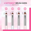 image:imageMelodySusie 4Pcs DualEnded French Nail Brush and Dotting Pen Set Size 10121416 with Brush Holder for French Tips Nail Clean Up and Nail DottingALight Pink