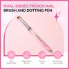 image:imageMelodySusie 4Pcs DualEnded French Nail Brush and Dotting Pen Set Size 10121416 with Brush Holder for French Tips Nail Clean Up and Nail DottingALight Pink