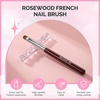 image:imageMelodySusie 4Pcs DualEnded French Nail Brush and Dotting Pen Set Size 10121416 with Brush Holder for French Tips Nail Clean Up and Nail DottingBrown