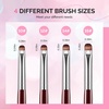 image:imageMelodySusie 4Pcs DualEnded French Nail Brush and Dotting Pen Set Size 10121416 with Brush Holder for French Tips Nail Clean Up and Nail DottingBrown