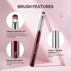 image:imageMelodySusie 4Pcs DualEnded French Nail Brush and Dotting Pen Set Size 10121416 with Brush Holder for French Tips Nail Clean Up and Nail DottingBrown