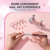 image:imageMelodySusie 4Pcs DualEnded French Nail Brush and Dotting Pen Set Size 10121416 with Brush Holder for French Tips Nail Clean Up and Nail DottingBrown