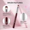 image:imageMelodySusie 4Pcs DualEnded French Nail Brush and Dotting Pen Set Size 10121416 with Brush Holder for French Tips Nail Clean Up and Nail DottingBrown
