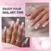 image:imageMelodySusie 4Pcs DualEnded French Nail Brush and Dotting Pen Set Size 10121416 with Brush Holder for French Tips Nail Clean Up and Nail DottingBrown