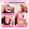 image:imageMelodySusie 4Pcs DualEnded French Nail Brush and Dotting Pen Set Size 10121416 with Brush Holder for French Tips Nail Clean Up and Nail DottingMulticolor