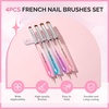 image:imageMelodySusie 4Pcs DualEnded French Nail Brush and Dotting Pen Set Size 10121416 with Brush Holder for French Tips Nail Clean Up and Nail DottingMulticolor