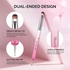 image:imageMelodySusie 4Pcs DualEnded French Nail Brush and Dotting Pen Set Size 10121416 with Brush Holder for French Tips Nail Clean Up and Nail DottingMulticolor